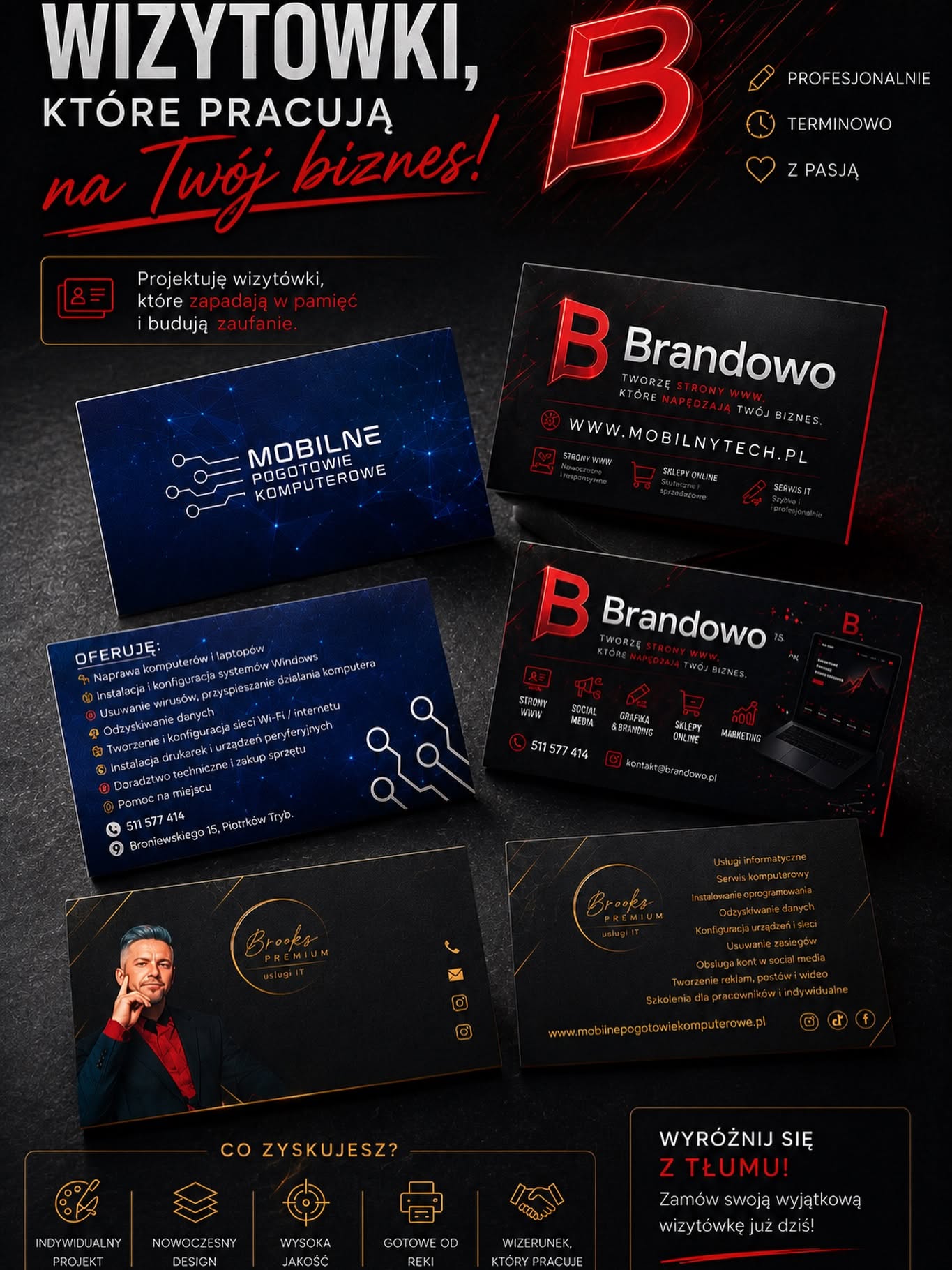 Wizytówki firmowe Brandowo