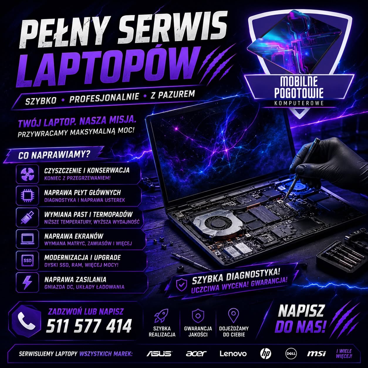 Serwis laptopów Mobilne Pogotowie Komputerowe